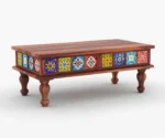 Gavin Solid Wood Coffee Table with Tiles - Image 4