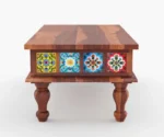 Gavin Solid Wood Coffee Table with Tiles - Image 5