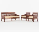 Grace Solid Sheesham Wood Sofa Set - Image 2