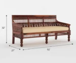 Grace Solid Sheesham Wood Sofa Set - Image 7