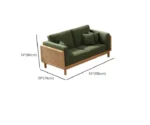Jade Green Sofa Couch with 5 Pillows and Ottoman - Image 7