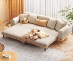 Japandi Minimalism Solid Wood Sofa Cum Bed