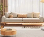 Japandi Minimalism Solid Wood Sofa Cum Bed - Image 3