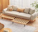 Japandi Minimalism Solid Wood Sofa Cum Bed - Image 5