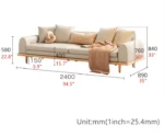 Japandi Minimalism Solid Wood Sofa Cum Bed - Image 11