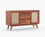 Jarvis Sheesham Wood Cane Cabinet and Sideboard - Image 2