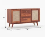 Jarvis Sheesham Wood Cane Cabinet and Sideboard - Image 5