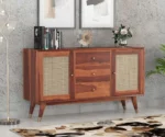 Jarvis Sheesham Wood Cane Cabinet and Sideboard