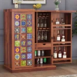 Jason Solid Sheesham Wood Bar Cabinet
