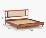 Kashli Sheesham Wood Cane King-Queen Size Bed Without Storage - Image 6