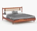 Kashli Sheesham Wood Cane King-Queen Size Bed Without Storage - Image 2