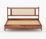 Kashli Sheesham Wood Cane King-Queen Size Bed Without Storage - Image 5