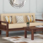 Kuber 3 Seater Wooden Sofa