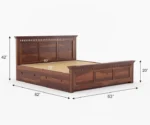 Gadwal Sheesham Wood King/Queen Size Bed with Storage - Image 6