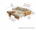 Kyoto Lounge wooden Sofa Bed - Image 8