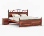 Lotus Sheesham Wood king/Queen Size Bed Without Storage - Image 3