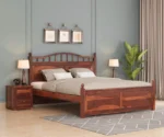 Lotus Sheesham Wood king/Queen Size Bed Without Storage