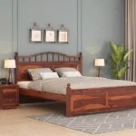 Lotus Sheesham Wood king/Queen Size Bed Without Storage