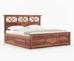 Louis Sheesham Wood King-Queen Size Bed With Storage - Image 3
