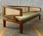 MARVIN SOLID TEAK WOOD & RATTAN 3 SEATER SOFA - Image 3