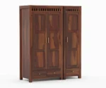 Melody 3 Door Solid Sheesham Wood Wardrobe - Image 4