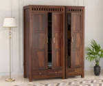 Melody 3 Door Solid Sheesham Wood Wardrobe