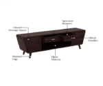 Melvina Sheesham Wood Tv Unit with Cupboards Drawers and Shelve Storage - Image 5
