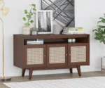 Mike Solid Wood Acacia Cane Cabinet and Sideboard