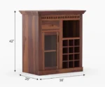 Nelson Solid Sheesham Wood Bar Cabinet - Image 6