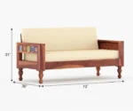 Neo 3 Seater Wooden Sofa - Image 4