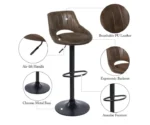 Newville Swivel Adjustable Height Bar Stool - Image 7