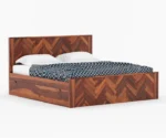 Norma Sheesham Wood King-Queen Size Bed with Storage - Image 4