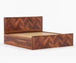 Norma Sheesham Wood King-Queen Size Bed with Storage - Image 2