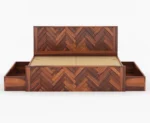 Norma Sheesham Wood King-Queen Size Bed with Storage - Image 3