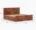 Norma Sheesham Wood King-Queen Size Bed with Storage - Image 9