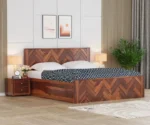 Norma Sheesham Wood King-Queen Size Bed with Storage