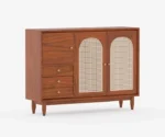Norris Solid Wood Acacia Cane Cabinet and Sideboard - Image 3