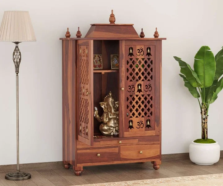 Om Sheesham Wood Home Temple