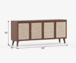 Patsy Solid Wood Acacia Cane Cabinet and Sideboard - Image 7