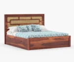 Rattan Sheesham Wood Cane King/Queen Size Bed - Image 3