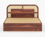 Rattan Sheesham Wood Cane King/Queen Size Bed With Storage - Image 6