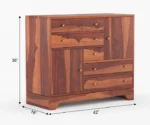Remy Sheesham Wood Chest of Drawer - Image 6