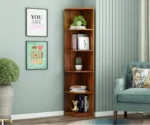 Rop Wooden Corner Bookshelf