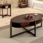 Rustic Open Shelf Accent Table Set