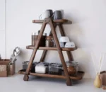 Saira 3 Tier Solid Wood Kitchen Rack - Image 3