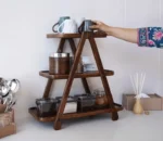 Saira 3 Tier Solid Wood Kitchen Rack - Image 4