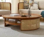 Selena Solid Sheesham  wood Cane Coffee Table