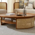 Selena Solid Sheesham  wood Cane Coffee Table