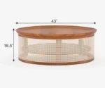 Selena Solid Sheesham  wood Cane Coffee Table - Image 11