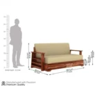 Sheesham Wood Sofa Cum Bed With Armrests - Image 2